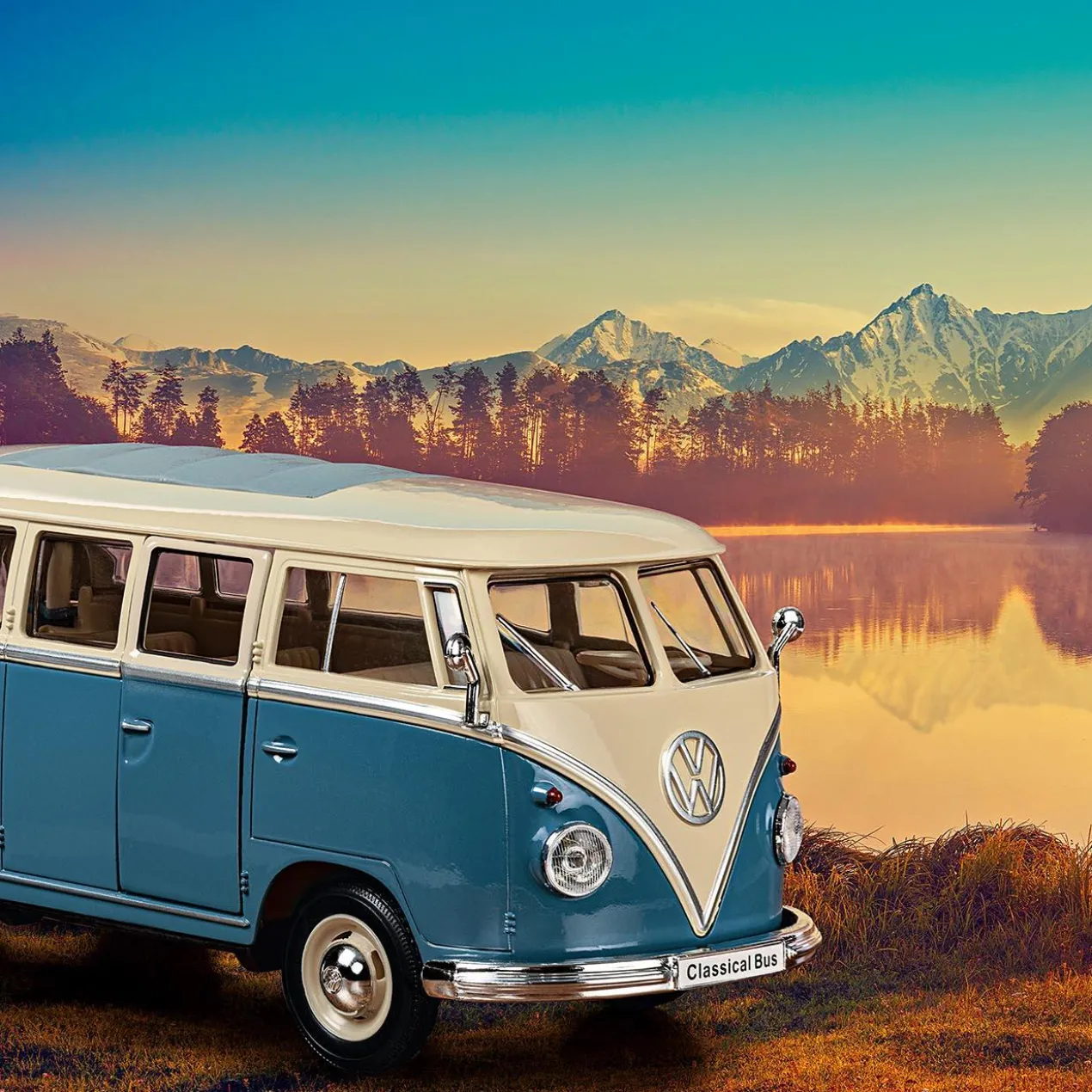 Adventskalender Bausatz VW Bulli T1, Maßstab 1:24