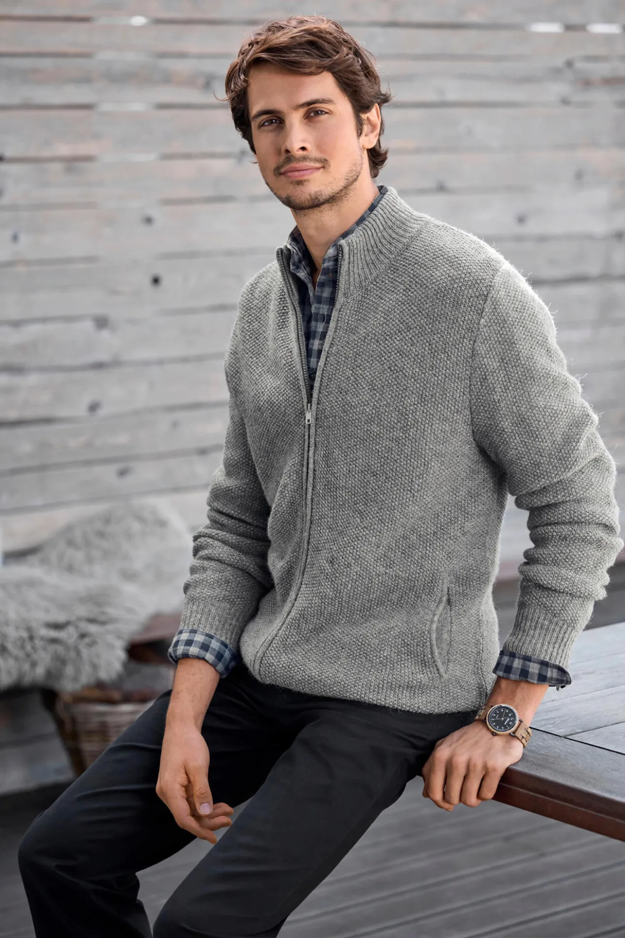 Alpaka-Klima-Strickjacke