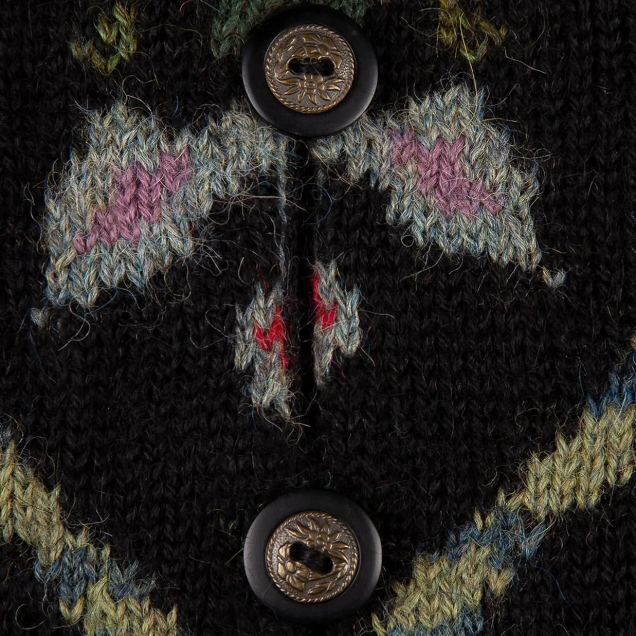 Alpaka-Strickjacke Flowers