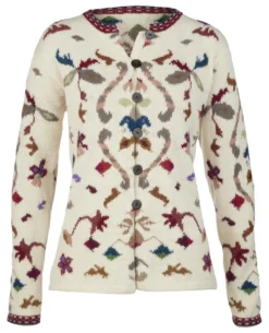 Alpaka-Strickjacke Flowers