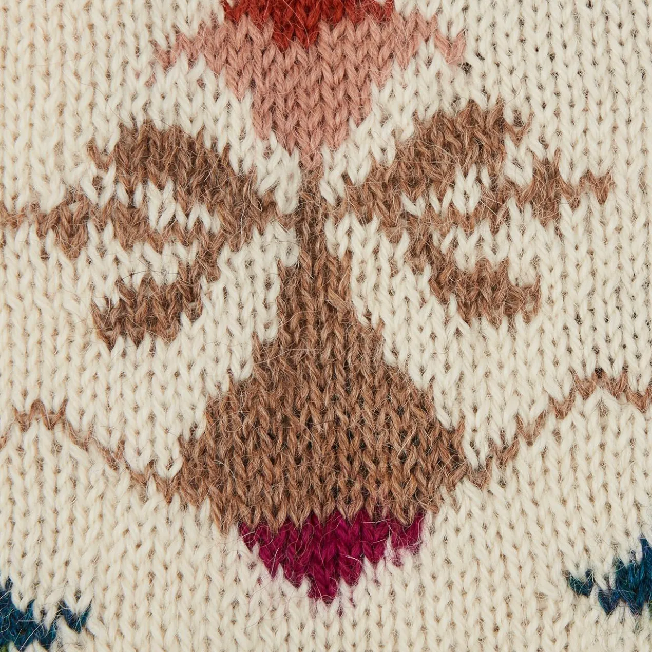 Alpaka-Strickjacke Flowers