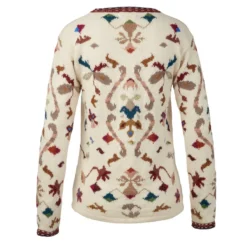 Alpaka-Strickjacke Flowers