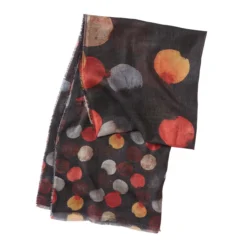 Ancini Aquarell-­Tupfen-Schal, Schwarz/Multicolor