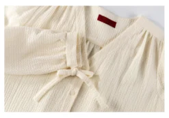 Baumwoll-Kaschmir-Crinkle-Bluse