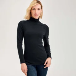 Baumwoll/Kaschmir-Highneck-Shirt
