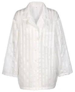 Baumwoll-Seiden-Streifenpyjama