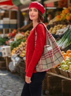 BAZAR Atelier Sablon Tartan-Shopper