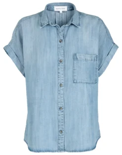 Bella Dahl Kurzarm-Soft-­Jeansbluse