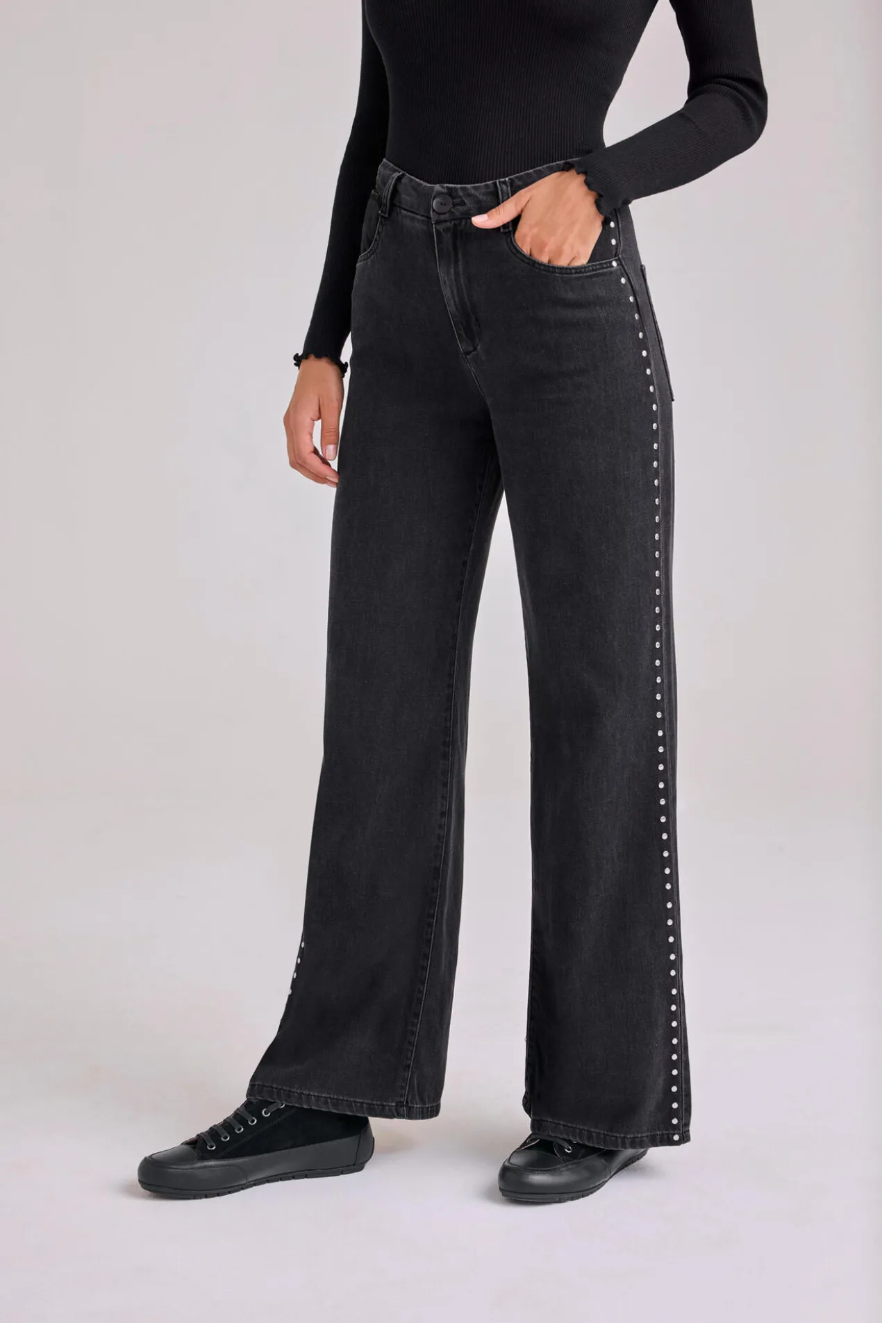 Bella Dahl Wide-leg-Nietenjeans