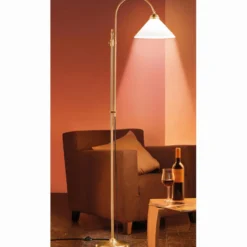 Berliner Messing-Stehlampe, Vernickelt oder Antik-Finish