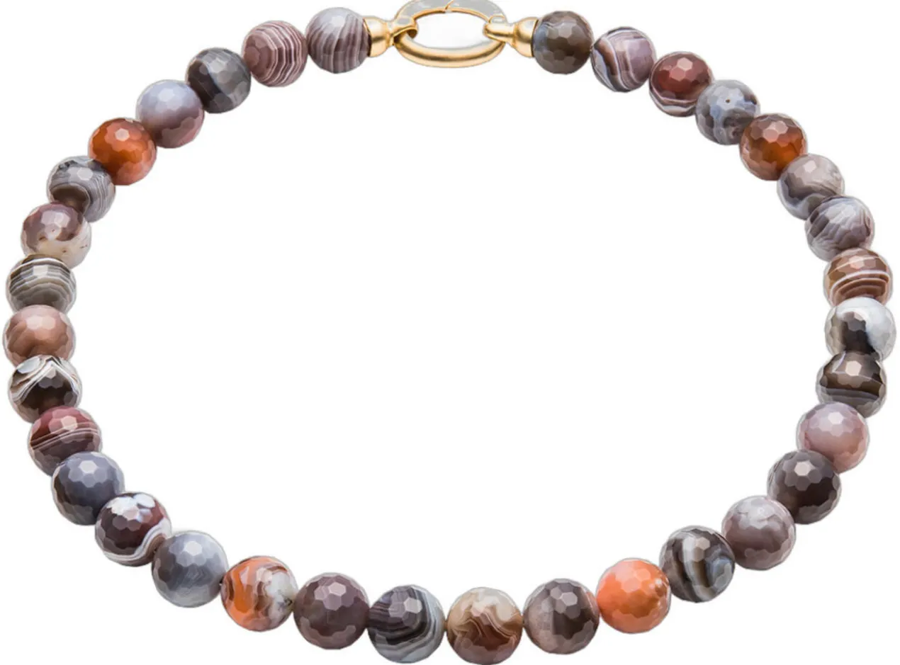 Botswana-Achat-Collier oder Armband