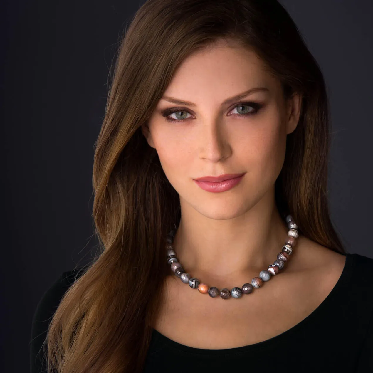 Botswana-Achat-Collier oder Armband