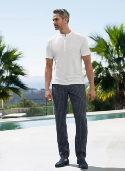 Brax Leinen-Nadelstreifen-Hose