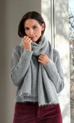 Brushed-Alpaka-Pullover oder -Schal