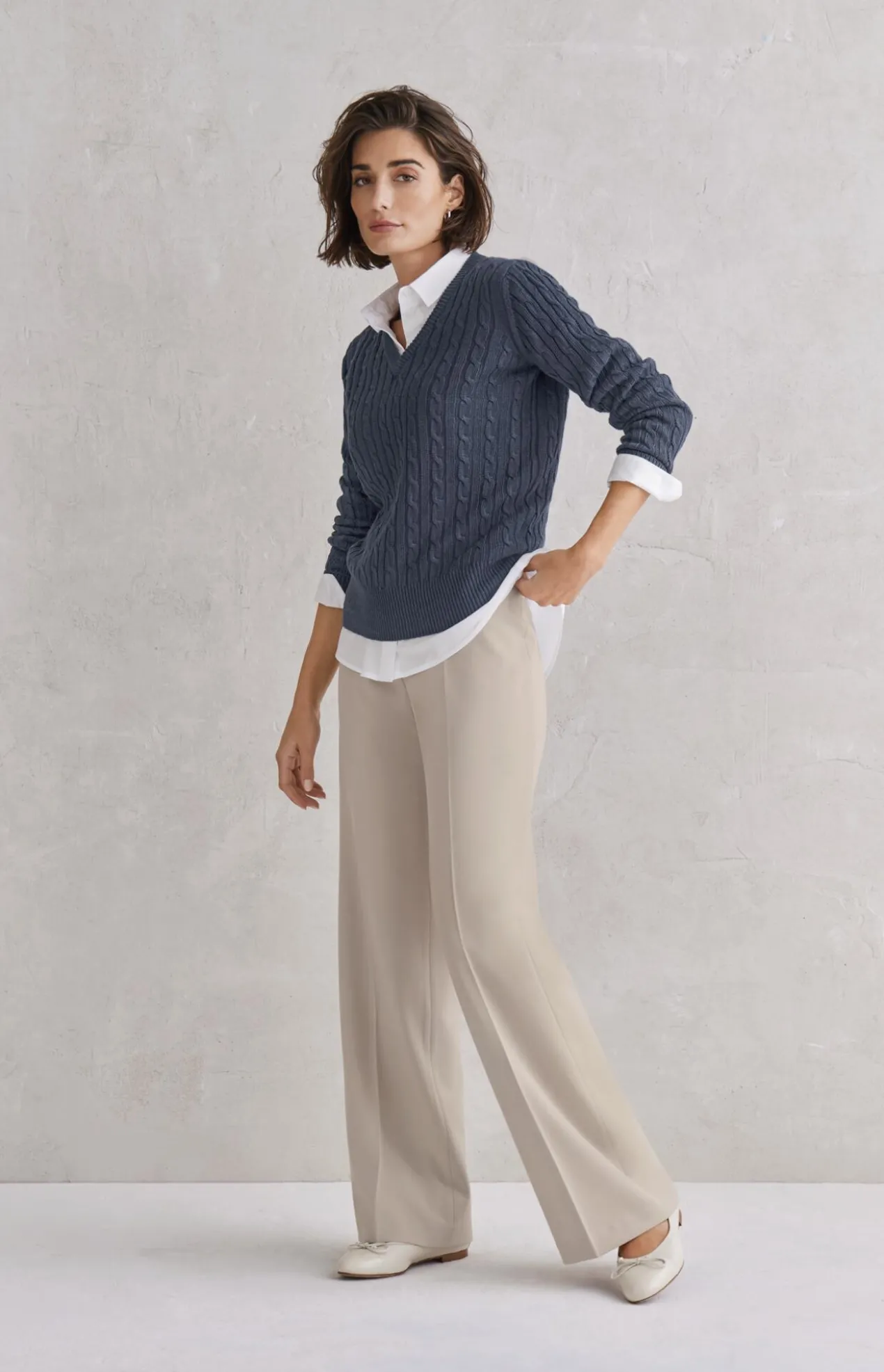 Carbery Leinen-Zopfpullover