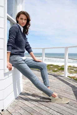 Carbery Leinen-Zopfpullover