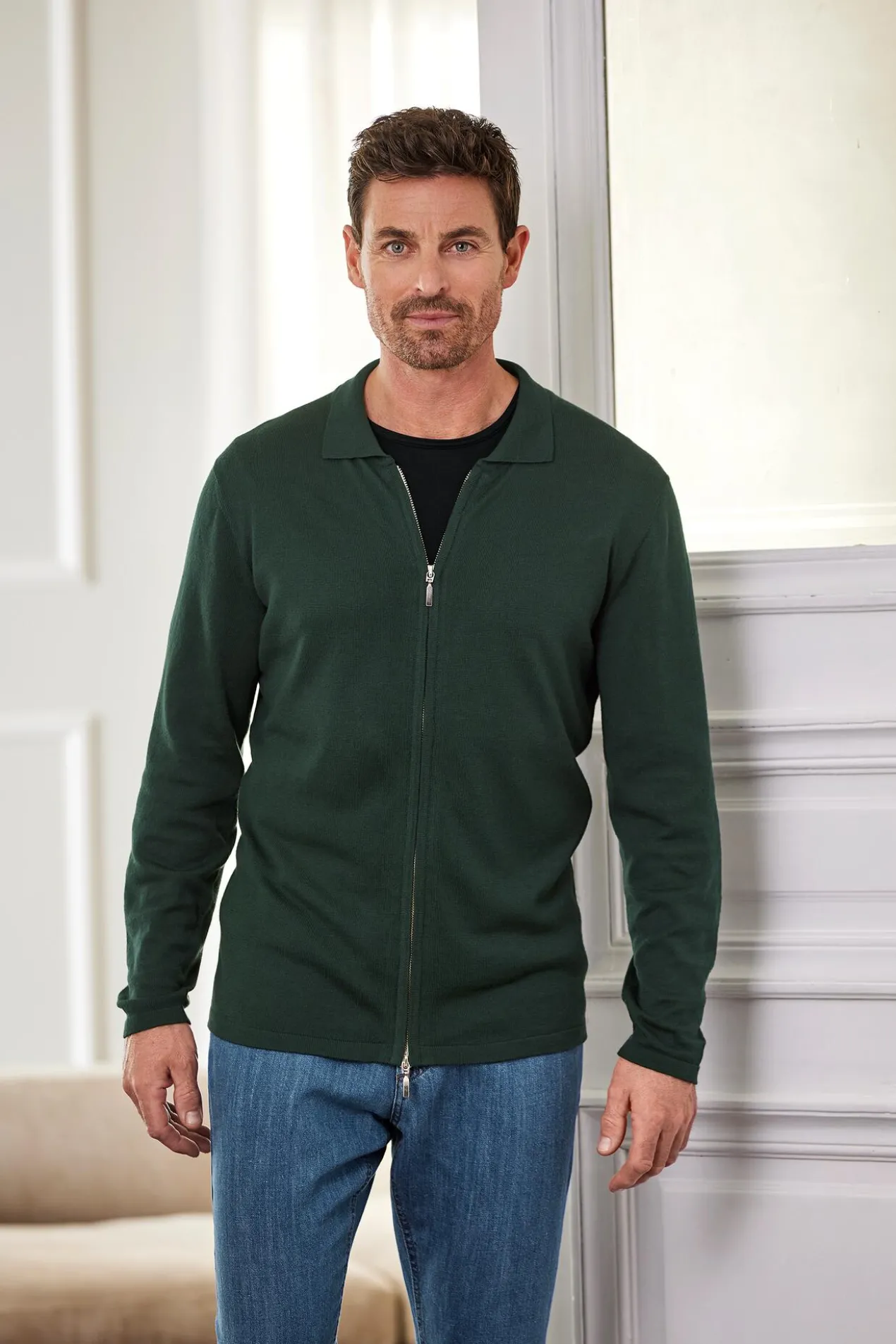 Clark Ross Polo-Cardigan, Herren