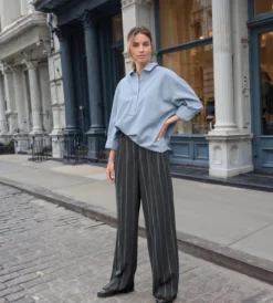 Denimlook-­Tunikabluse