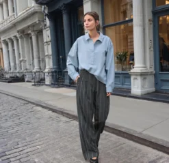 Denimlook-­Tunikabluse