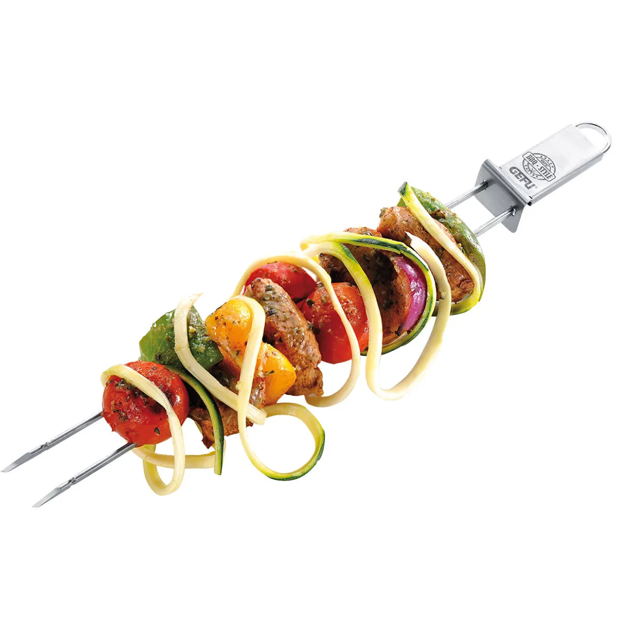 Doppel-Grillspieße mit Abstreifer, 2er-Set