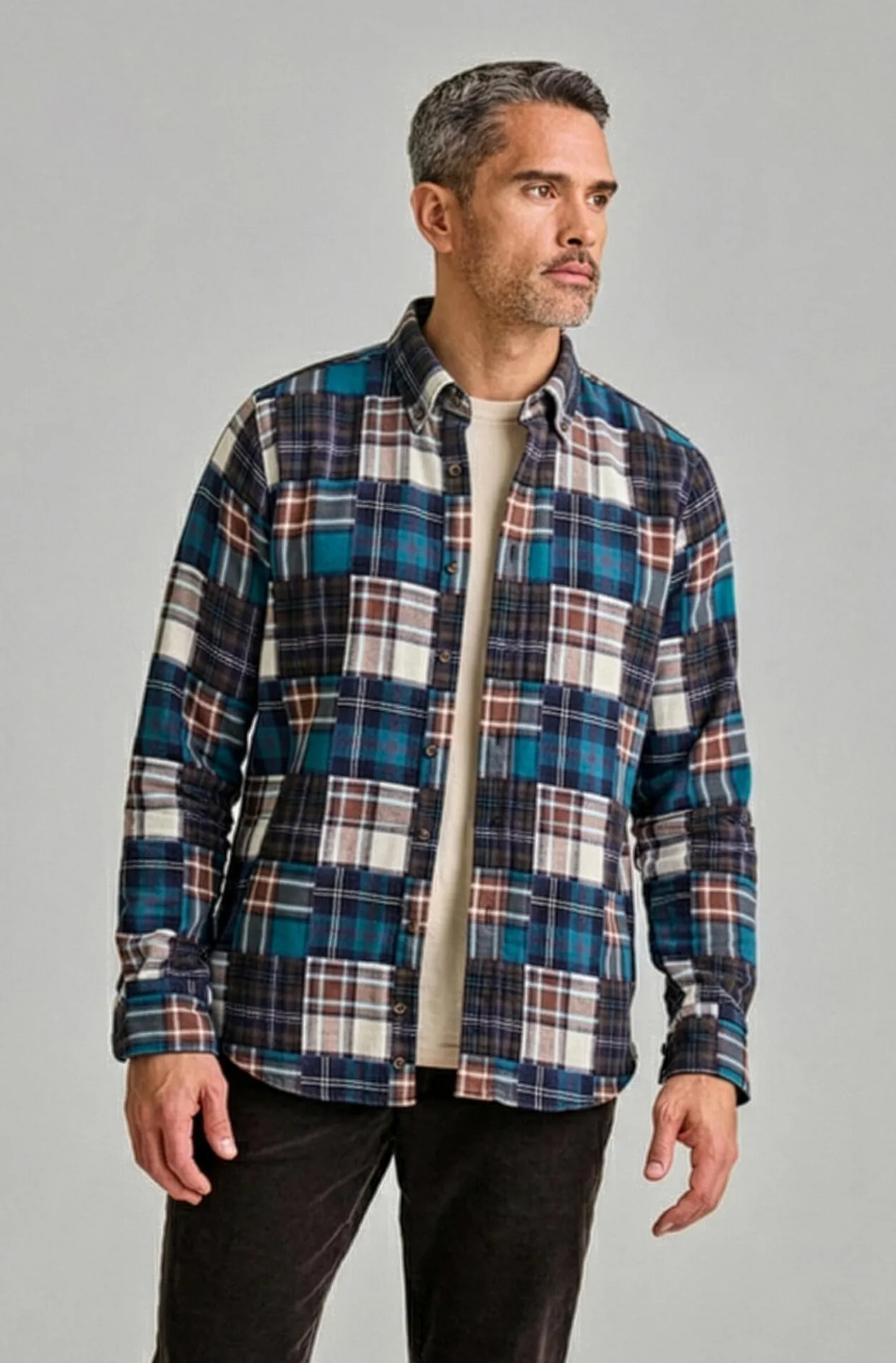 DU4 Patchwork-Flanellhemd