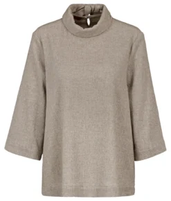 Edles Crinkle-Woll-Blusenshirt