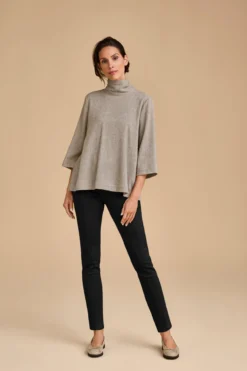 Edles Crinkle-Woll-Blusenshirt