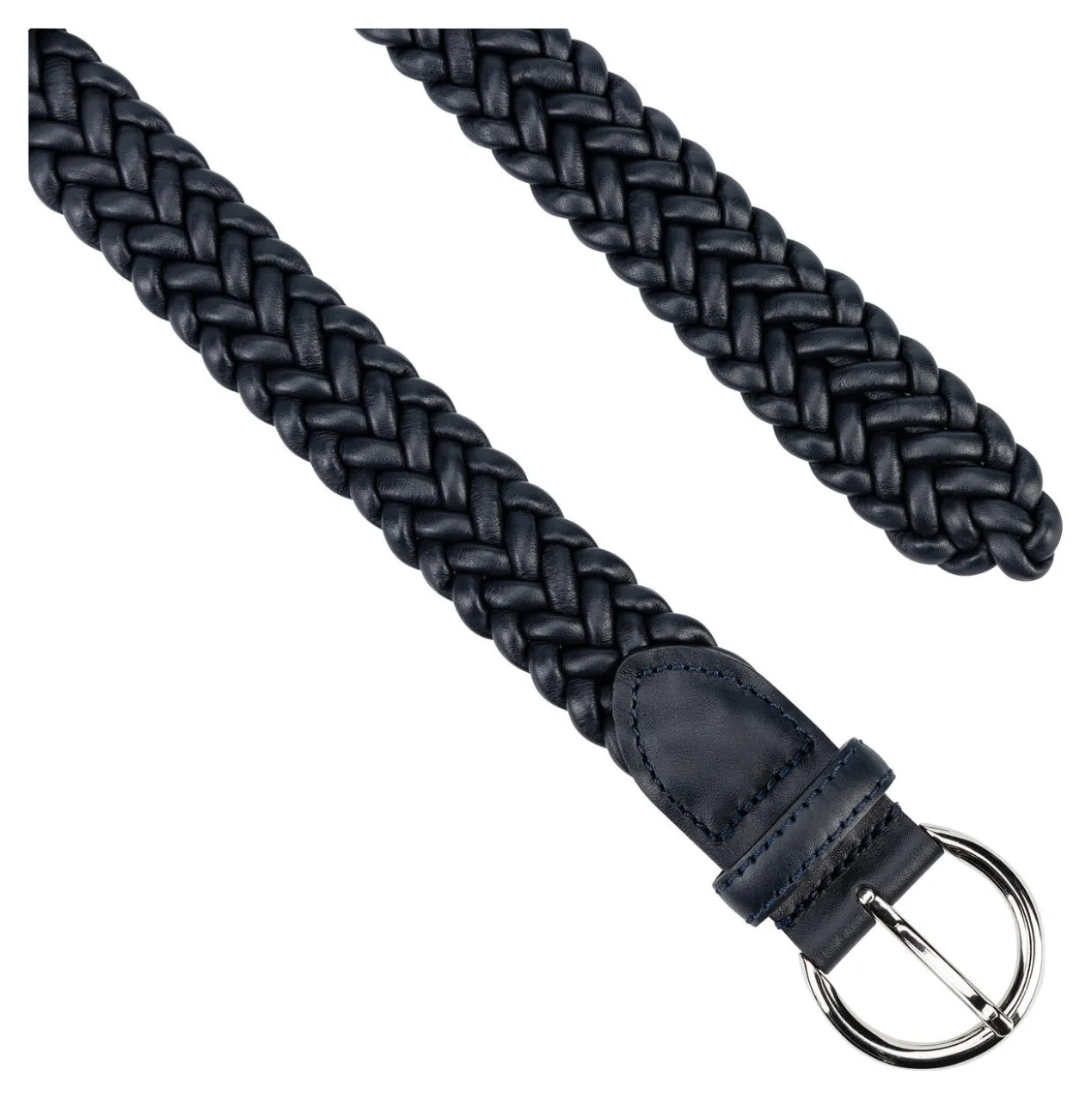 Elastischer Leder-Flechtgürtel