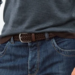 Elastischer Leder-Flechtgürtel