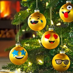 Emoji-Weihnachtskugeln, 12er-Set