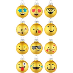 Emoji-Weihnachtskugeln, 12er-Set
