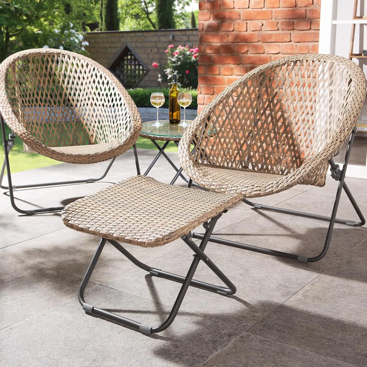 Faltbares Loungeset, 3teilig