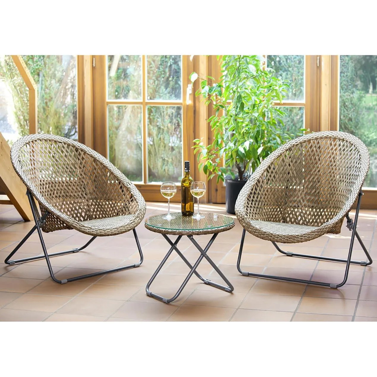 Faltbares Loungeset, 3teilig
