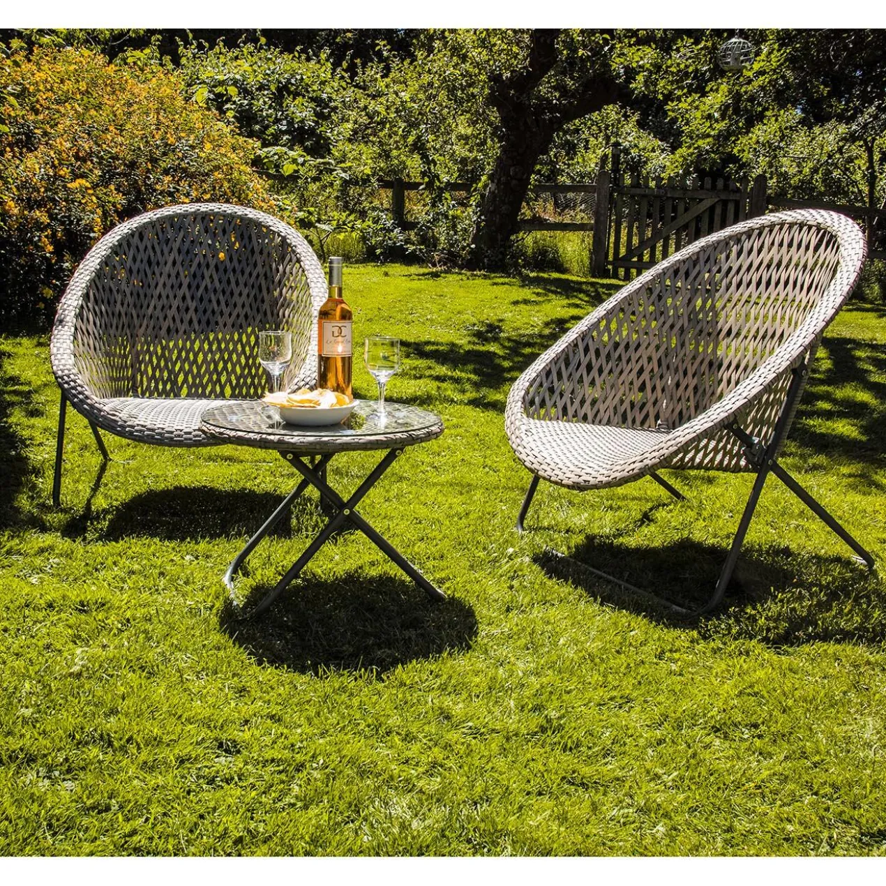 Faltbares Loungeset, 3teilig