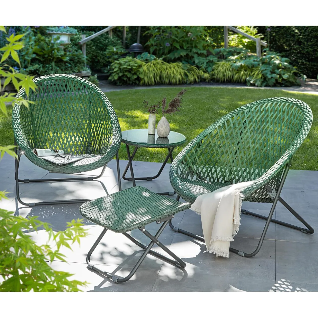 Faltbares Loungeset, 3teilig
