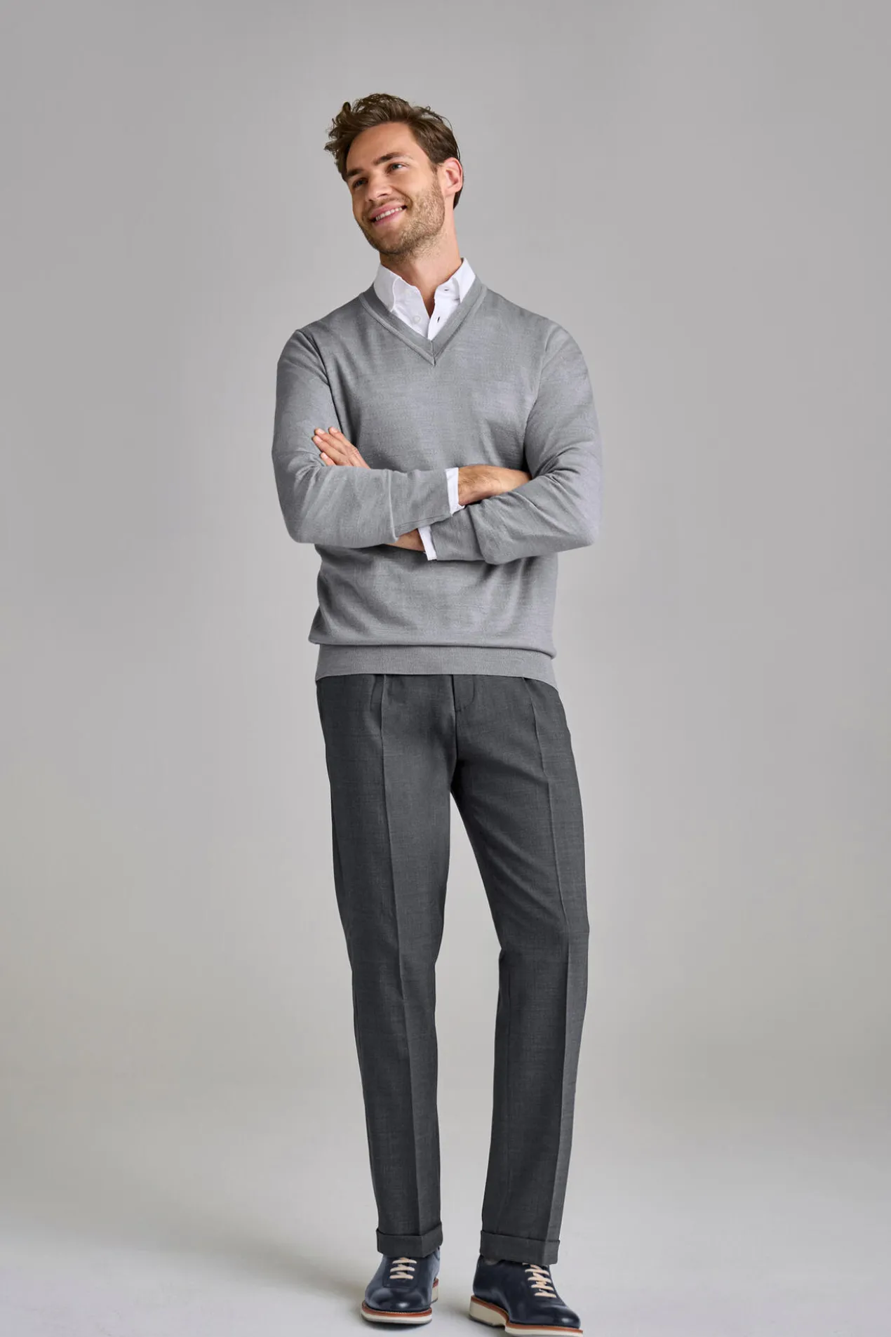 Fashion Charts Bundfalten-Wollhose