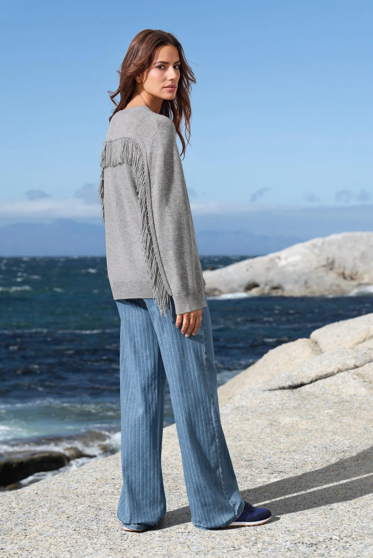 FTC SeaCell®-Kaschmir-Fransenpullover