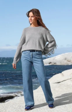 FTC SeaCell®-Kaschmir-Fransenpullover