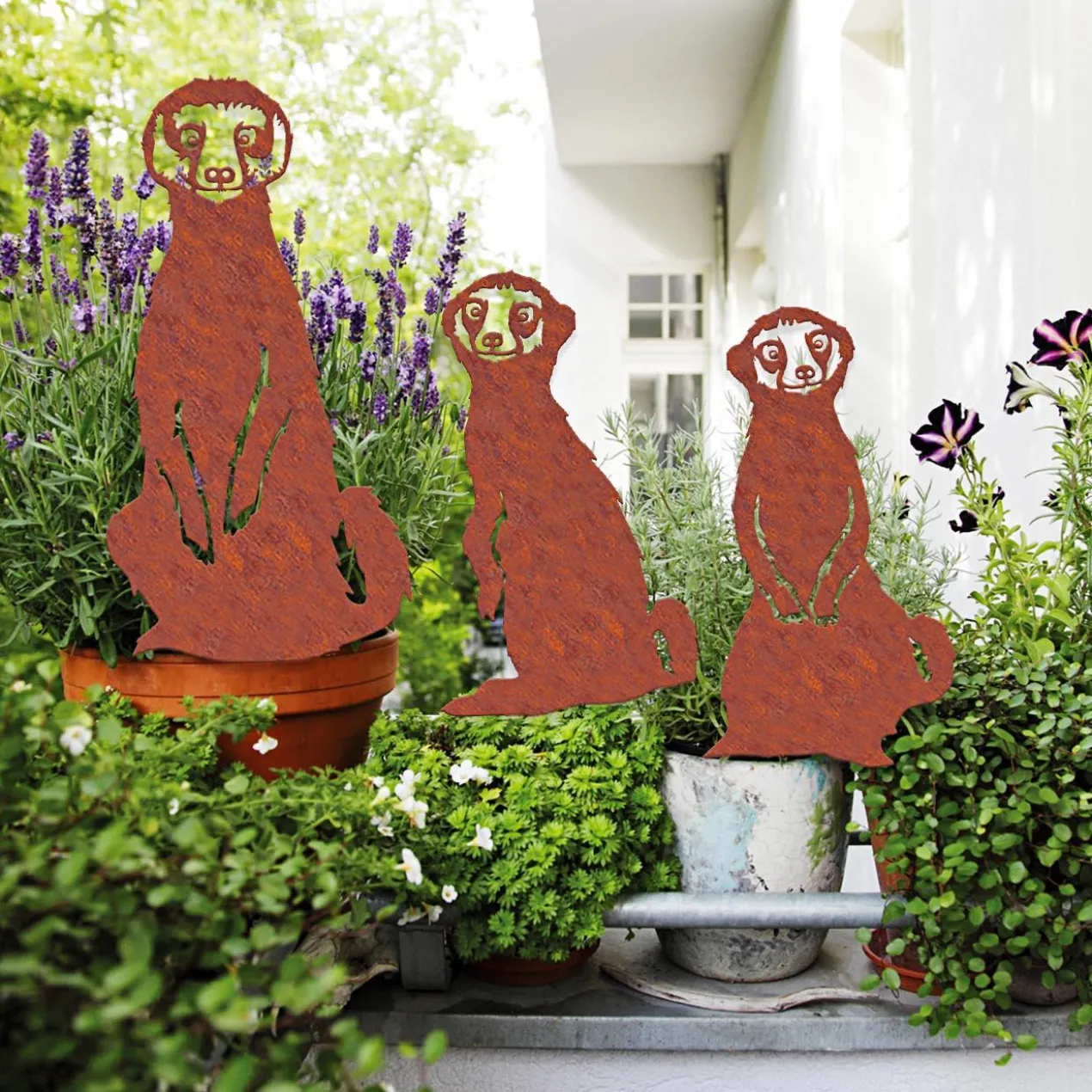 Gartenstecker Erdmännchen, 3er-Set
