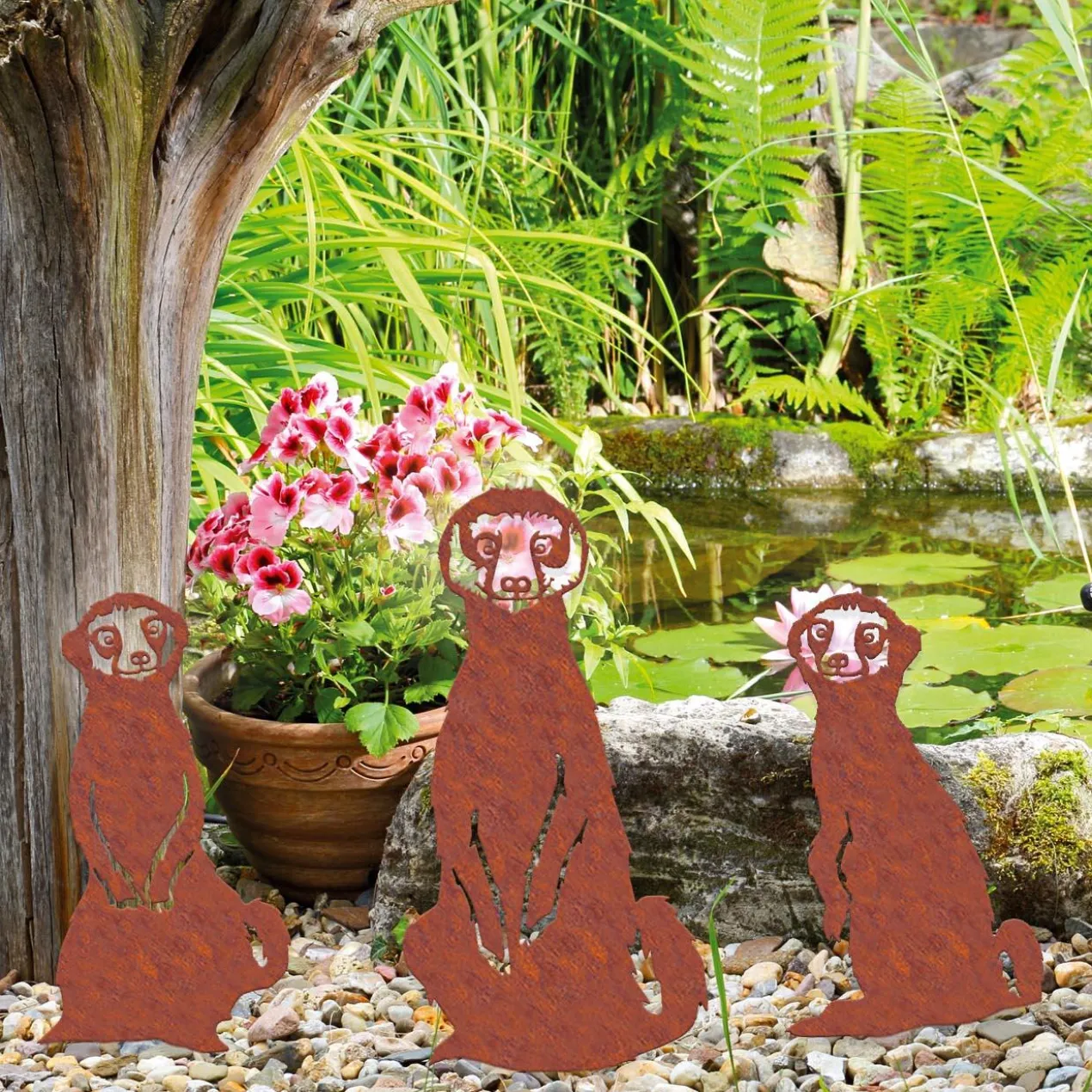 Gartenstecker Erdmännchen, 3er-Set