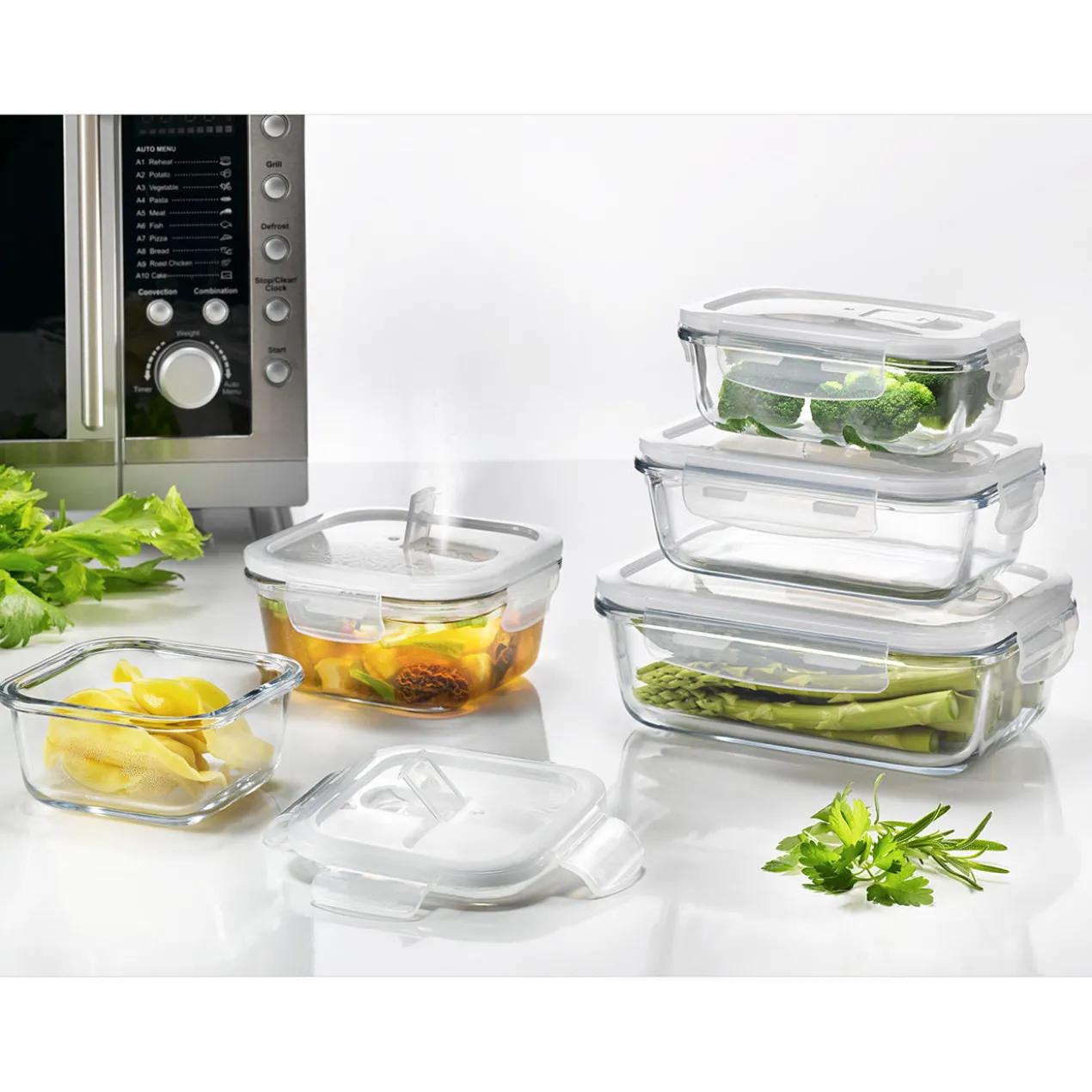 Glas-Frischeboxen, 5er-Set