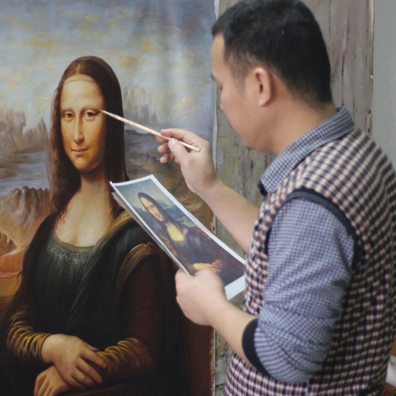 Hui Liu malt Leonardo da Vinci – Mona Lisa