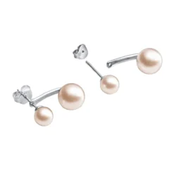 2-in-1 Ohrringe „schwebende Perle“