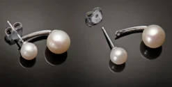 2-in-1 Ohrringe „schwebende Perle“