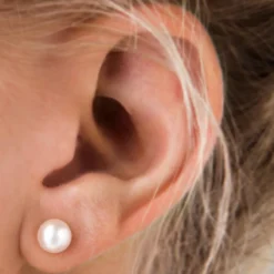 2-in-1 Ohrringe „schwebende Perle“