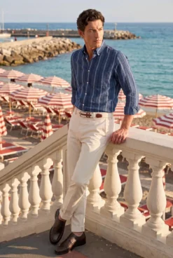 Italienischer Leinen-Leder-Gürtel