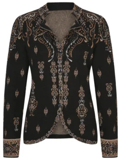IVKO Dark-Paisley-Strickblazer