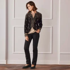 IVKO Dark-Paisley-Strickblazer
