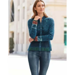 IVKO Jacquardjacke Paisley Blue