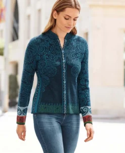 IVKO Jacquardjacke Paisley Blue